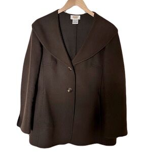 NWOT Vintage 90s/Y2K 100% Wool Talbots Chocolate Brown Women's Jacket Size 10P